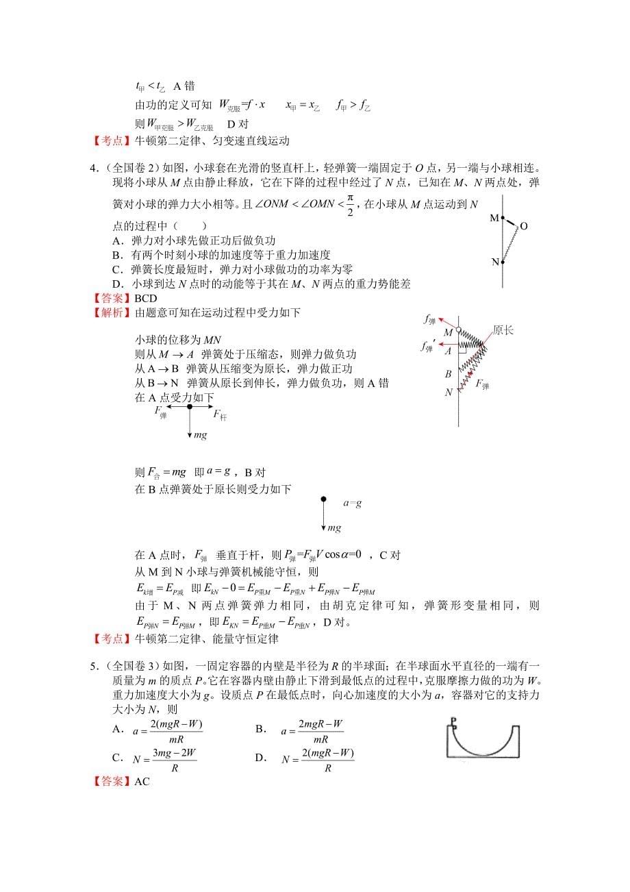 必修1和必修2-2016年高考全国卷物理试题分项版解析_第5页