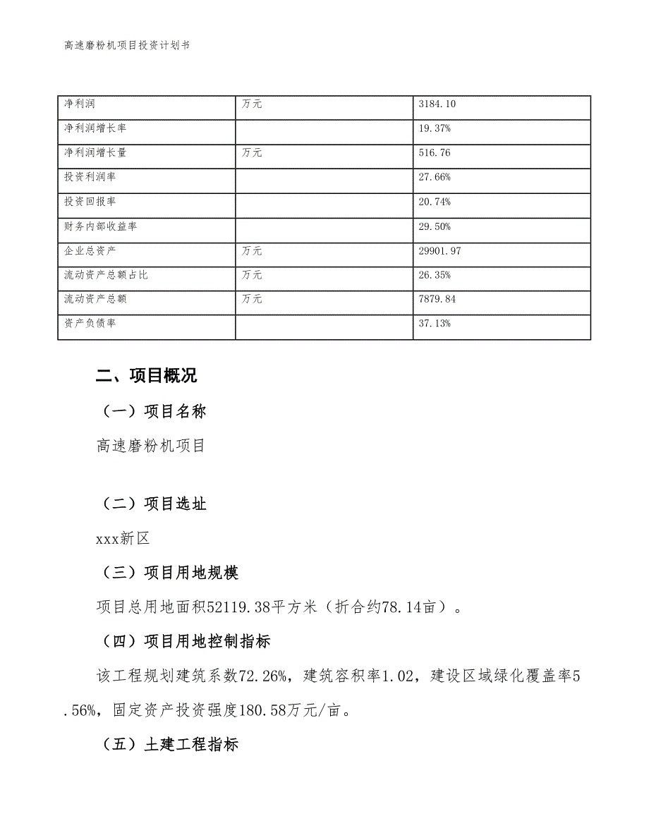 高速磨粉机项目投资计划书（参考模板及重点分析）_第4页