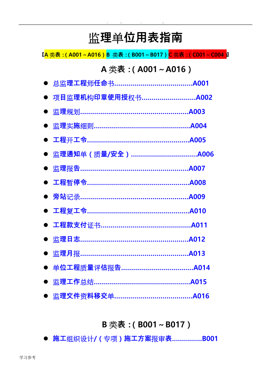 建设工程监理单位全套用表_四川建龙软件表格2015615(DOC)_第1页