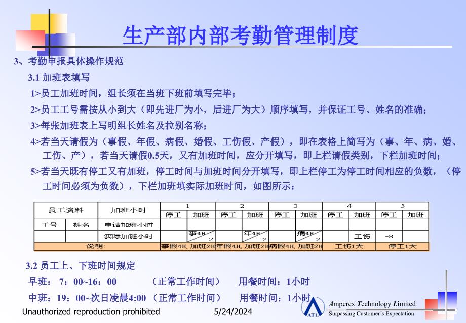 生产部内部考勤管理制度_第3页