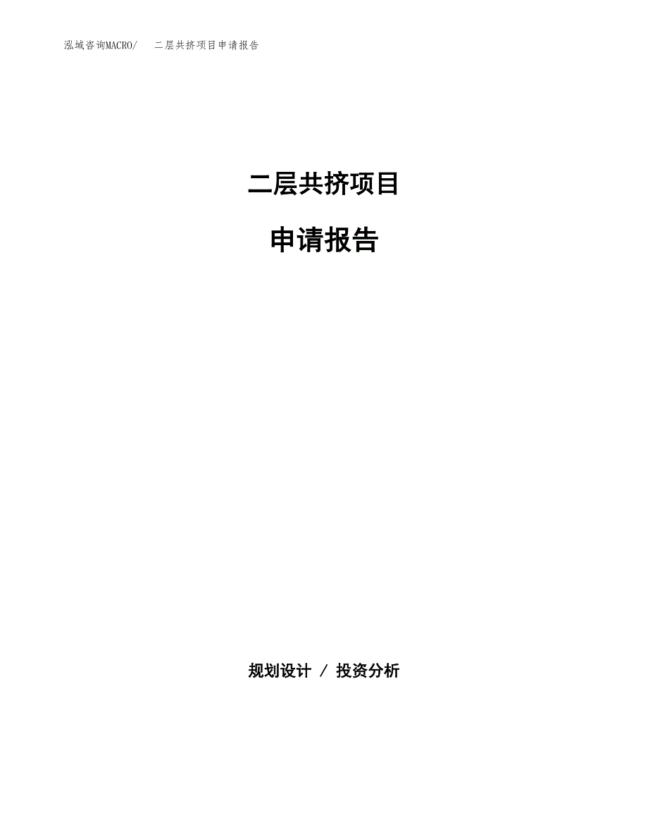 二层共挤项目申请报告(目录大纲及参考模板).docx_第1页