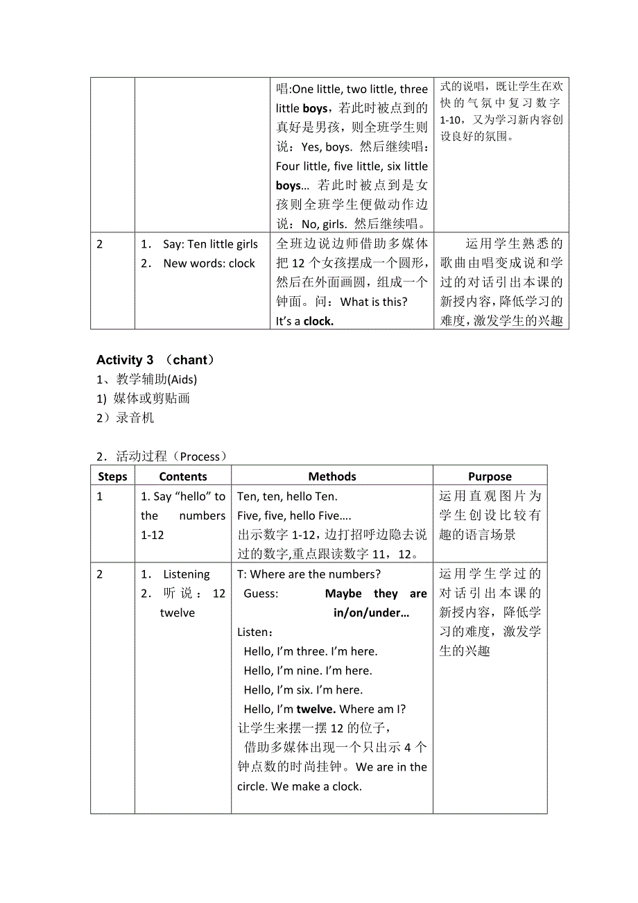 牛津小学英语二年级下册2bunit8time6课时表格式教案教学设计_第3页