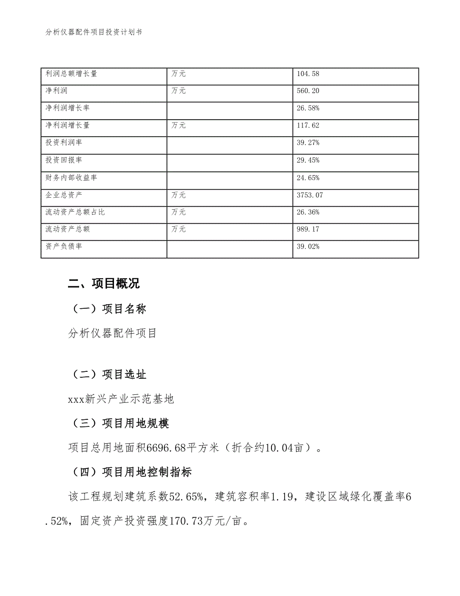 分析仪器配件项目投资计划书（参考模板及重点分析）_第4页