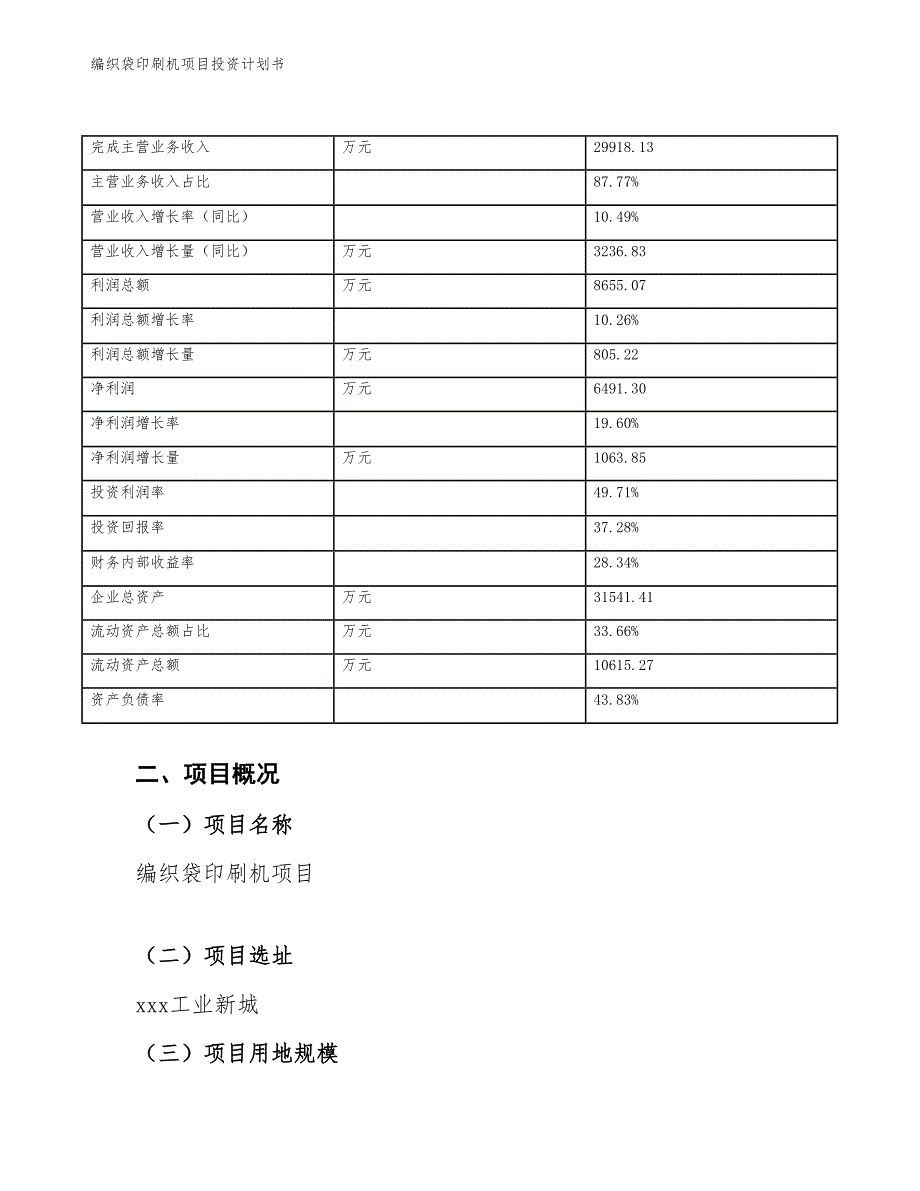 编织袋印刷机项目投资计划书（参考模板及重点分析）_第4页