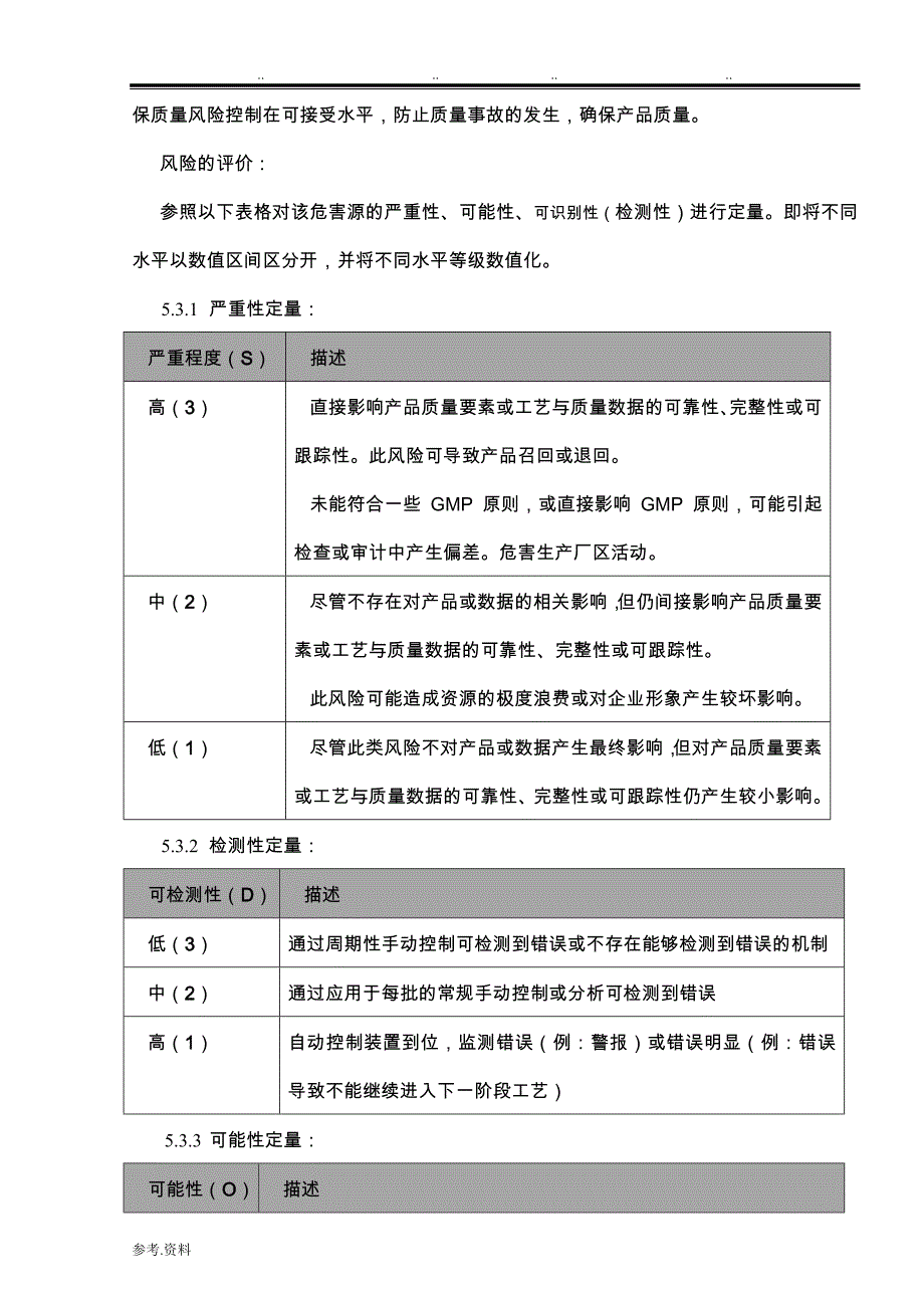 风险评估报告(GMP认证缺陷项风险评估)_2015_第4页