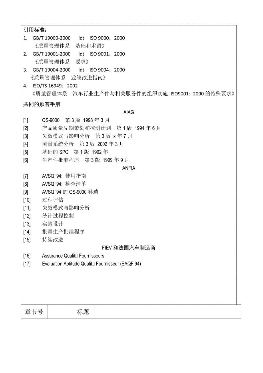 汽车零部件制造有限公司ts16949质量手册_第5页