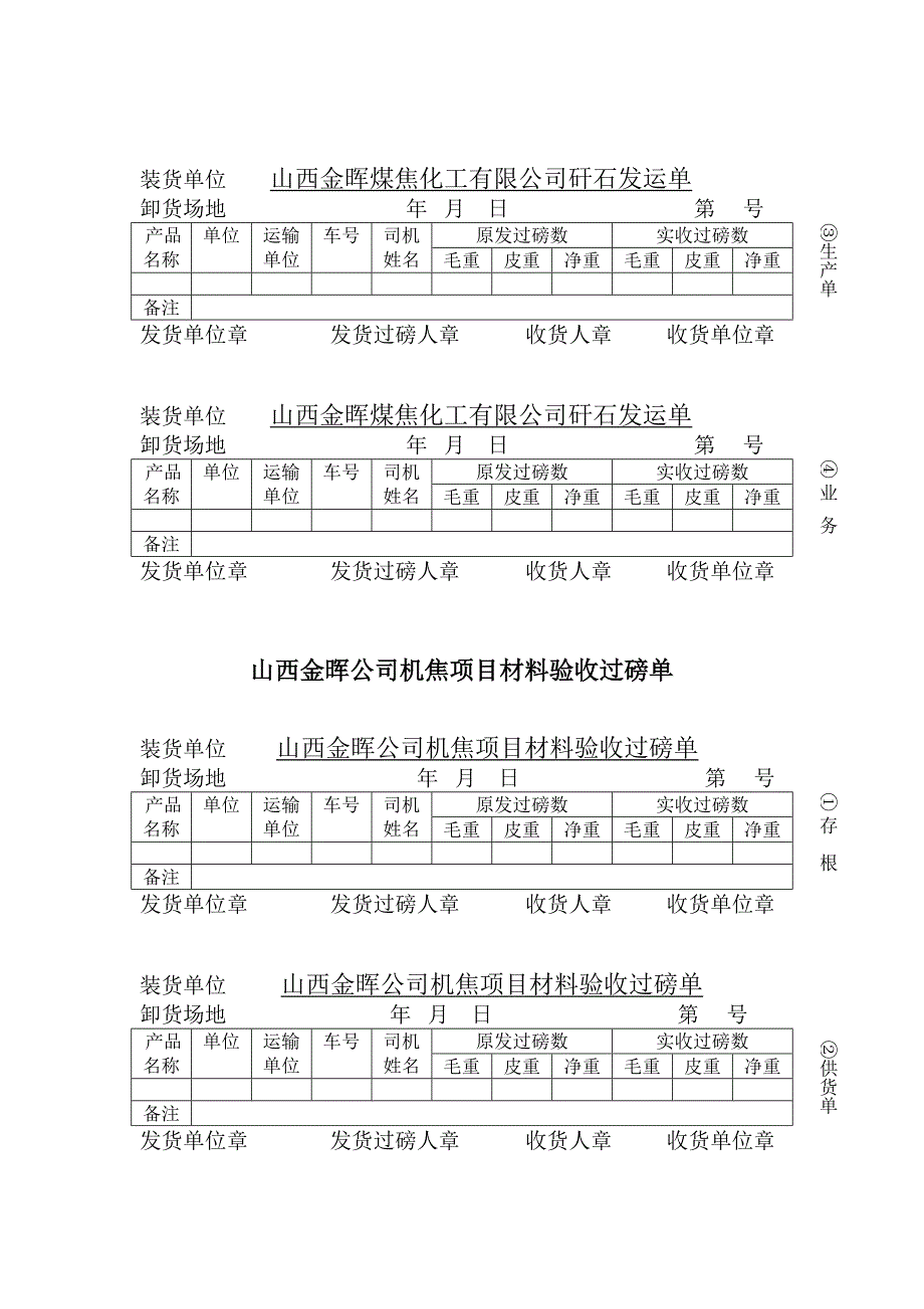 盛勤咨询-山西金晖原煤车间表单_第4页