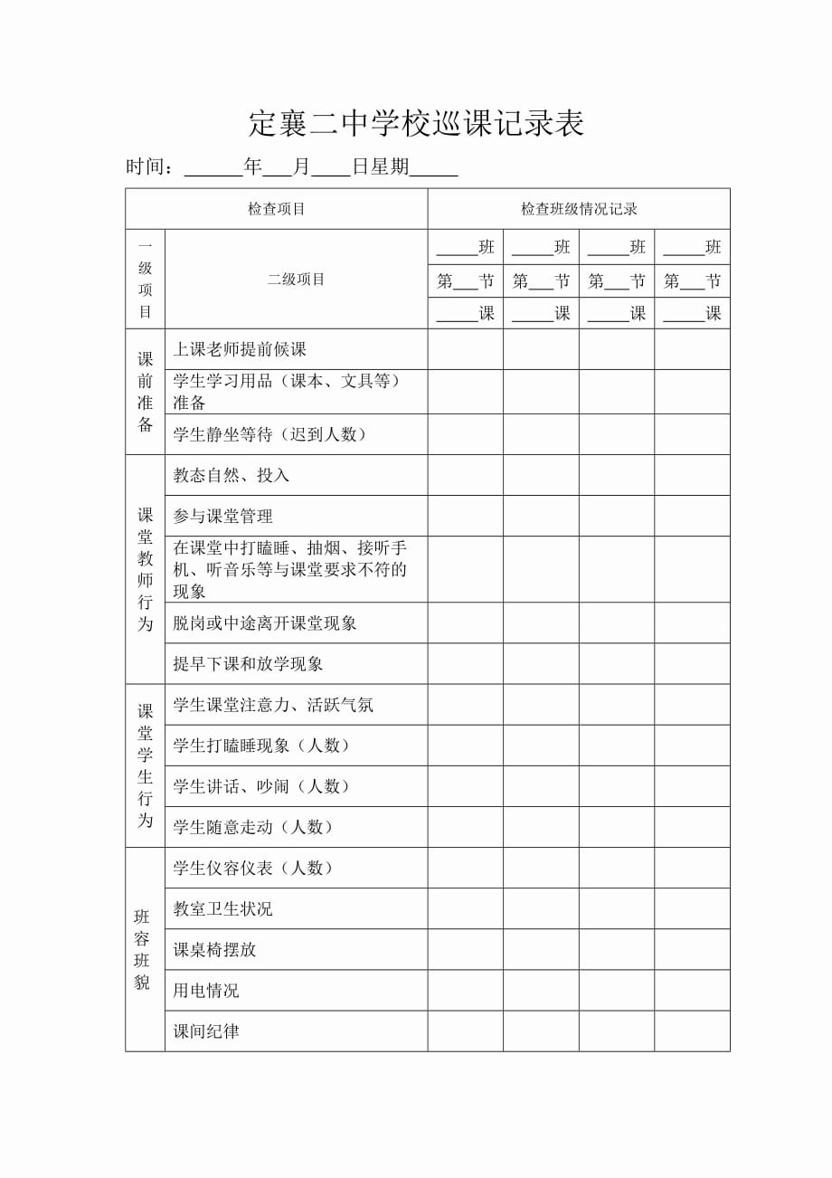 学校巡课制度 定襄二中学校_第4页