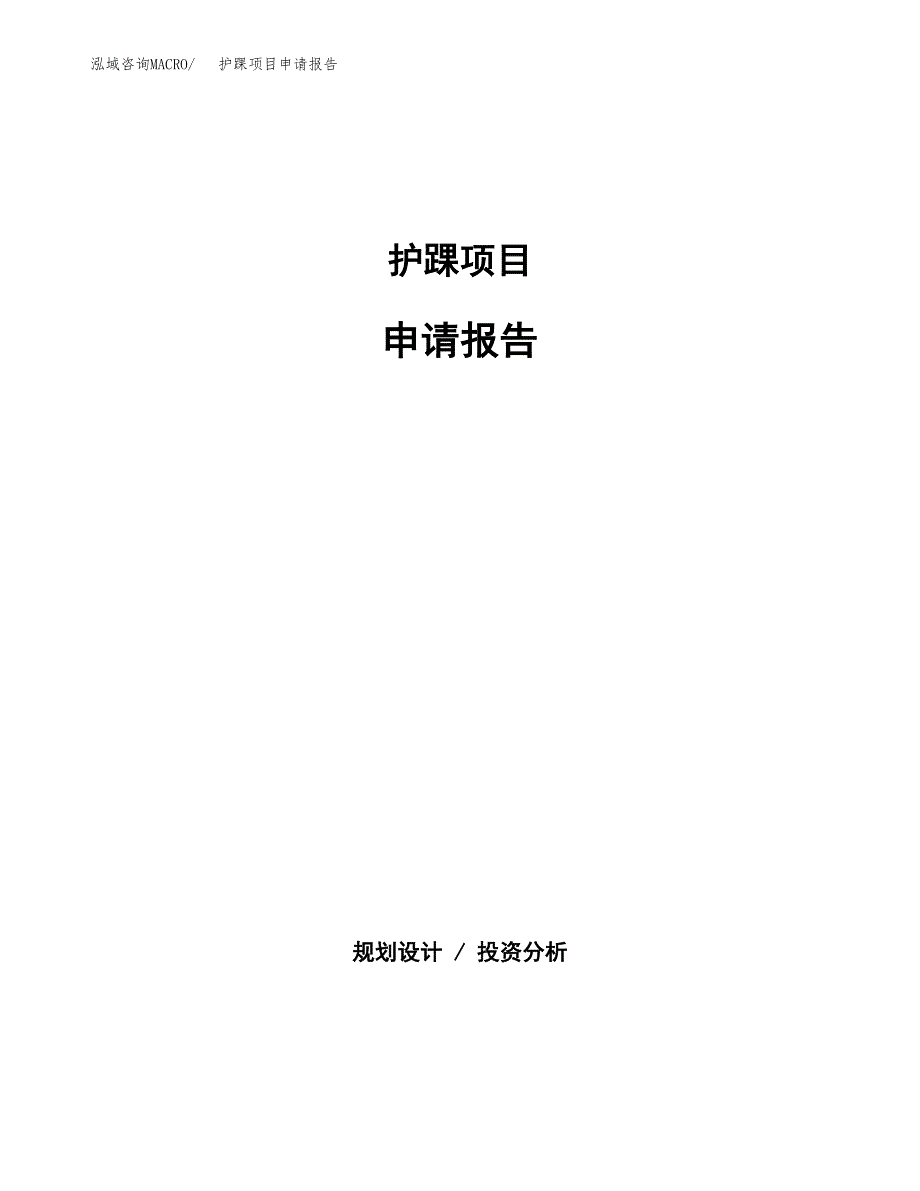 护踝项目申请报告(目录大纲及参考模板).docx_第1页