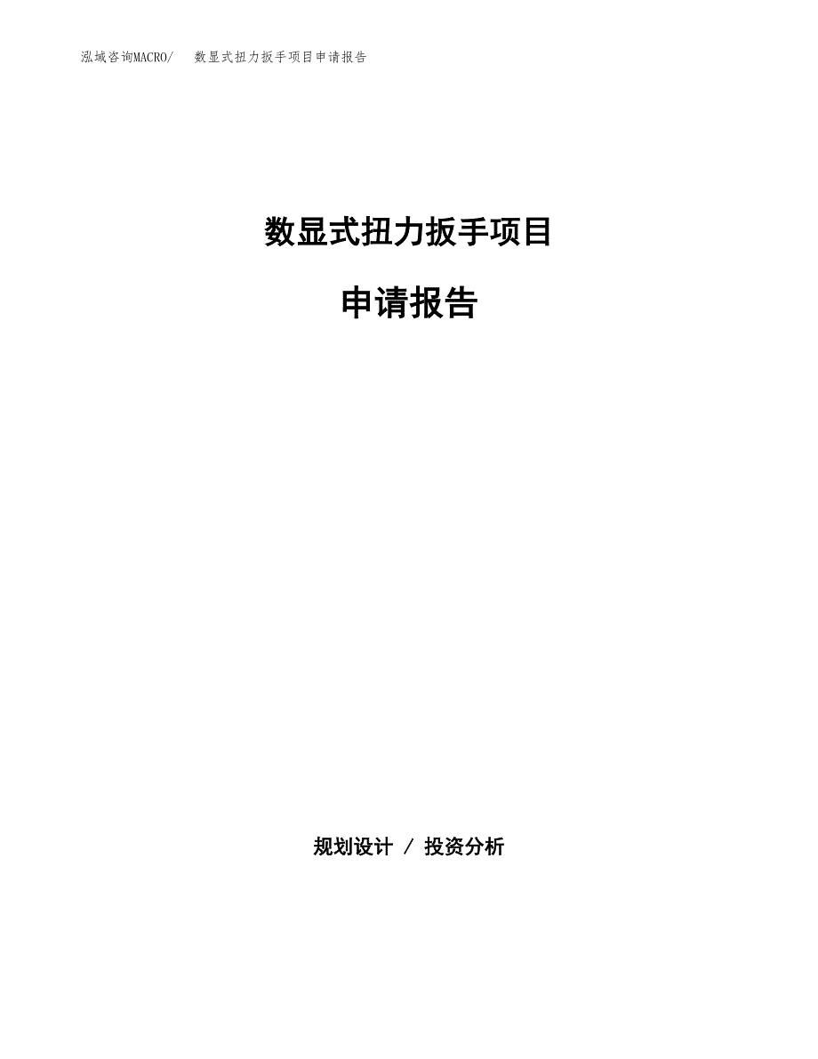 数显式扭力扳手项目申请报告(目录大纲及参考模板).docx_第1页