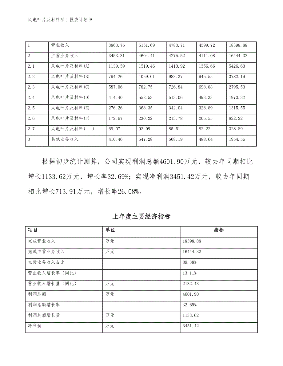 风电叶片及材料项目投资计划书（参考模板及重点分析）_第3页