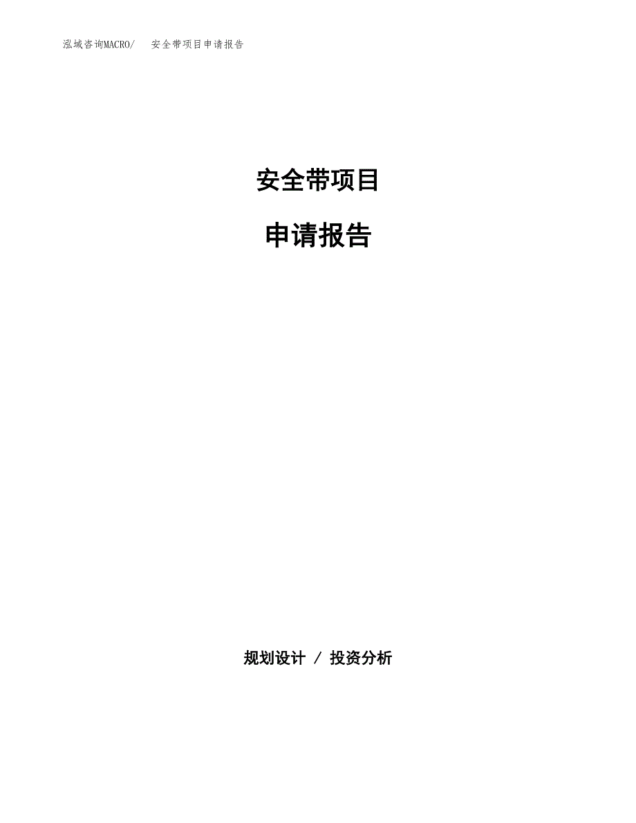 安全带项目申请报告(目录大纲及参考模板).docx_第1页