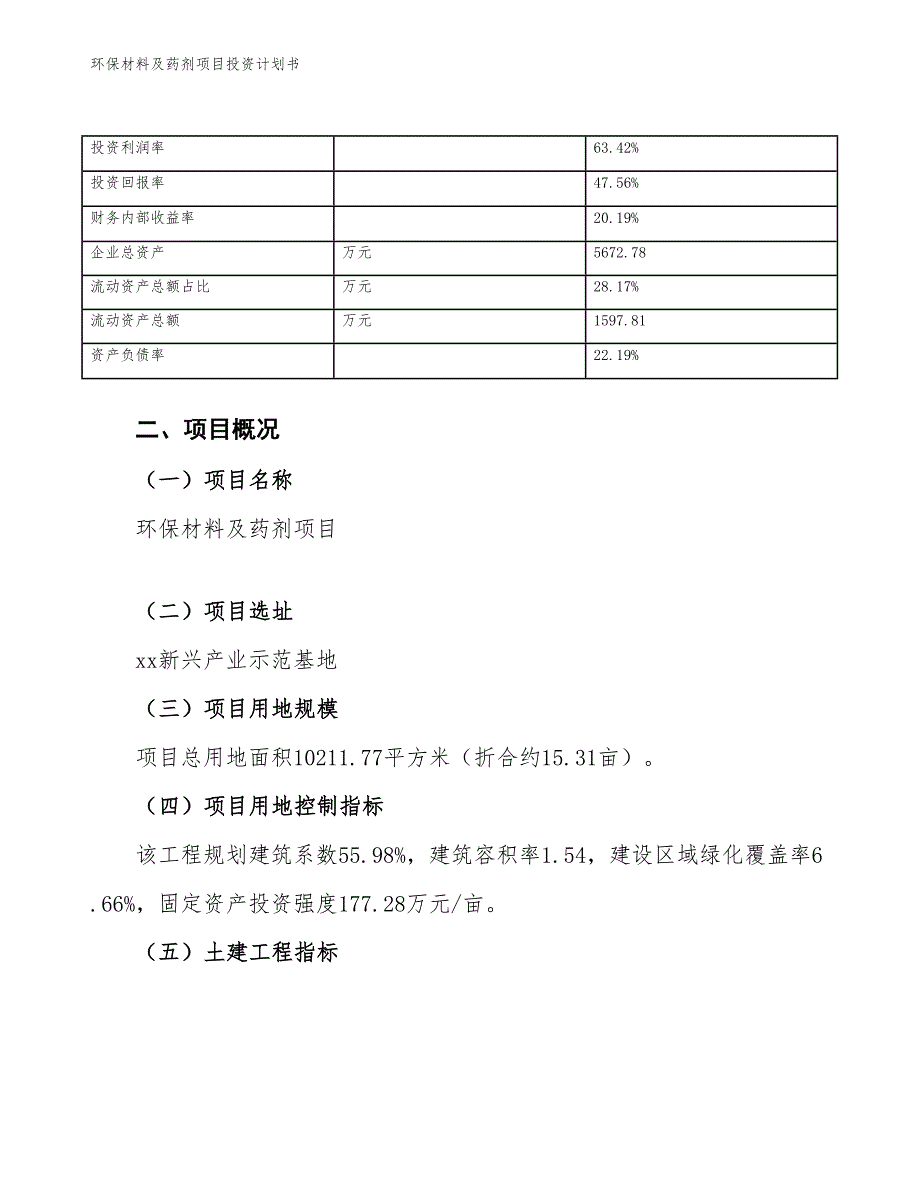 环保材料及药剂项目投资计划书（参考模板及重点分析）_第4页