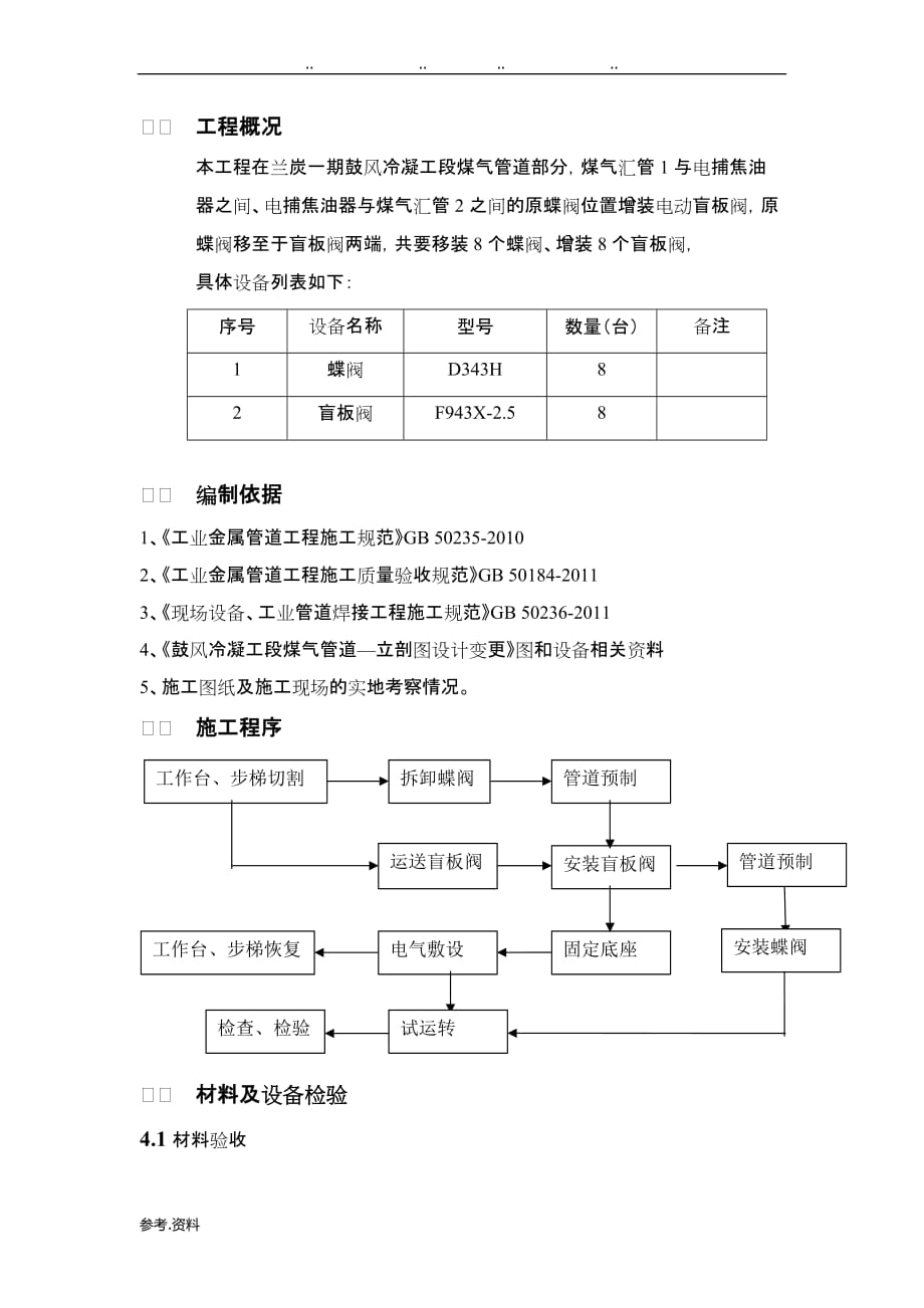 阀门安装工程施工设计方案_第1页