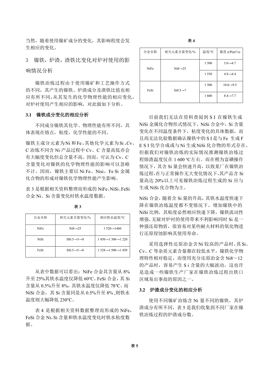 镍铁矿热电炉炉衬仅用寿命影响因素分析_第4页