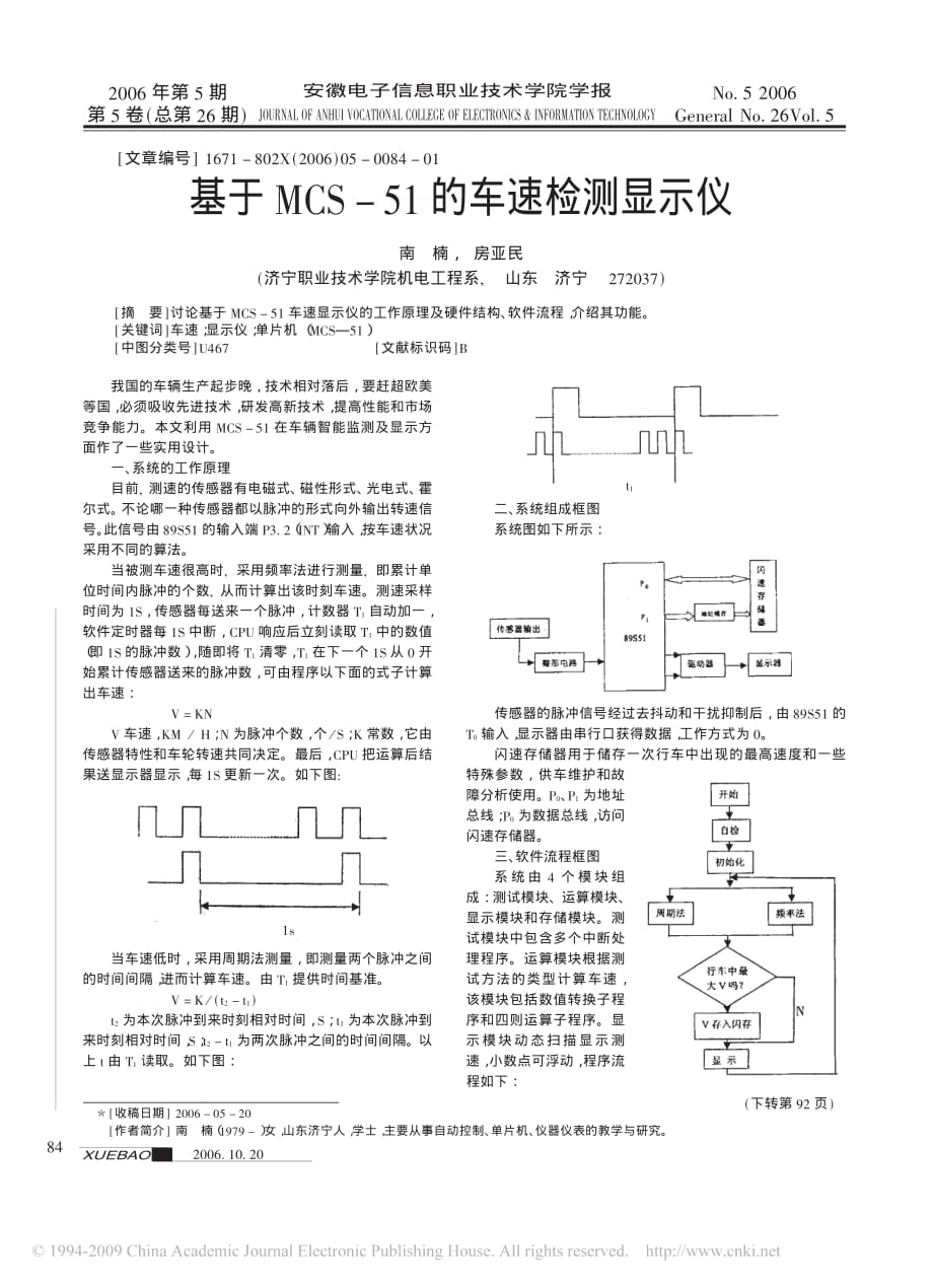 基于MCS_51的车速检测显示仪_第1页