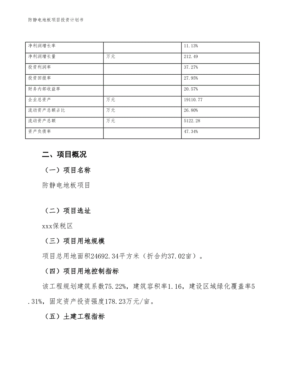 防静电地板项目投资计划书（参考模板及重点分析）_第4页