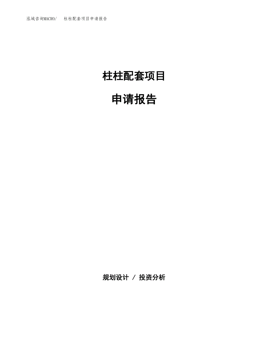 柱柱配套项目申请报告(目录大纲及参考模板).docx_第1页