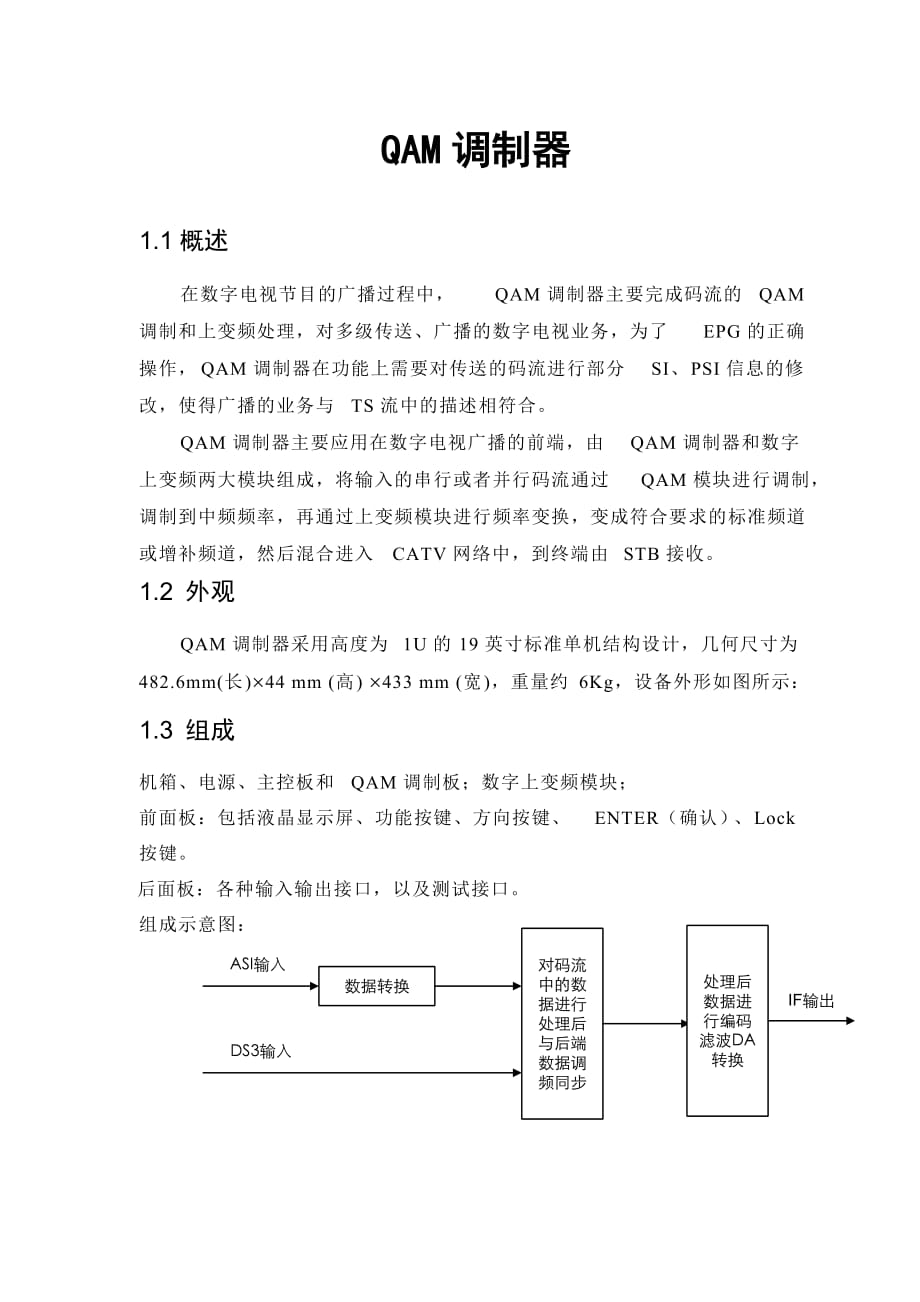 qam调制器说明书_第1页