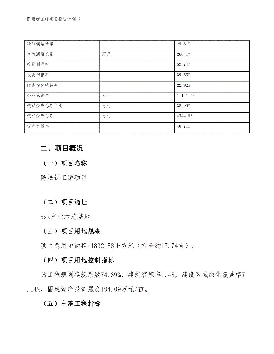 防爆钳工锤项目投资计划书（参考模板及重点分析）_第4页