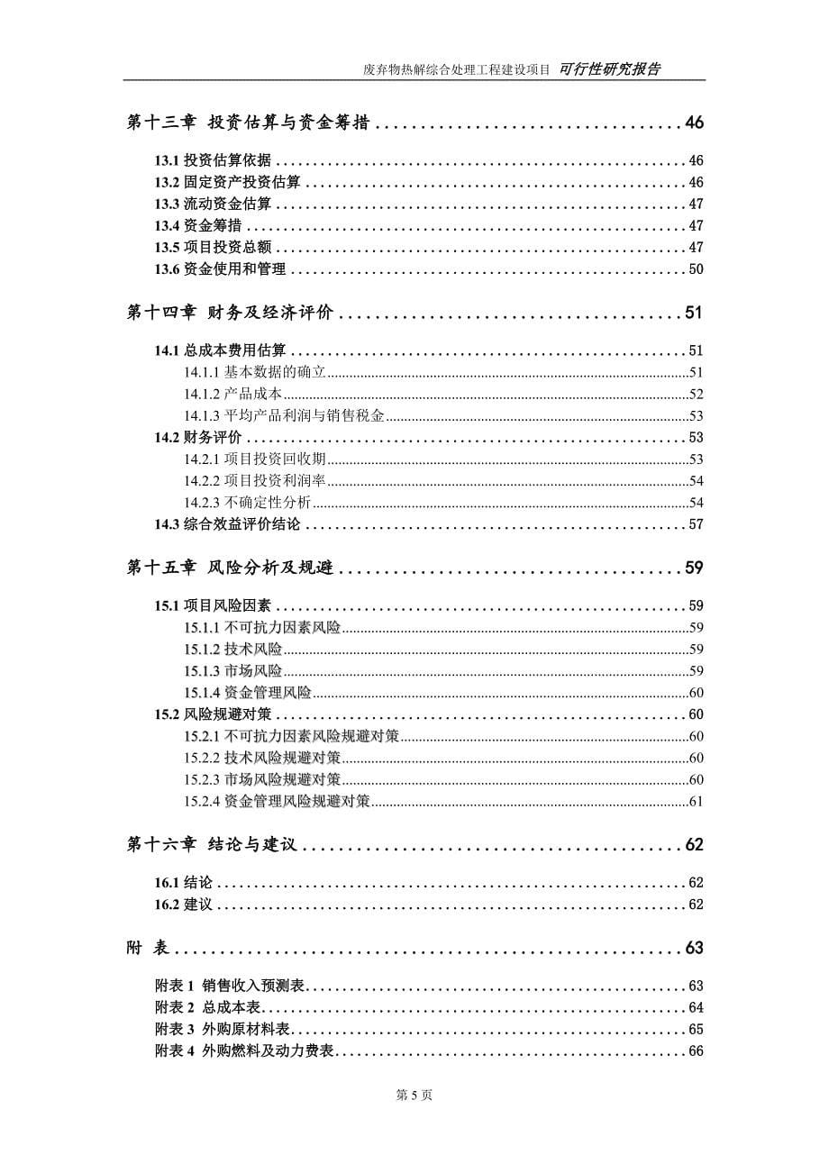 废弃物热解综合处理项目可行性研究报告（代申请报告）(1)_第5页