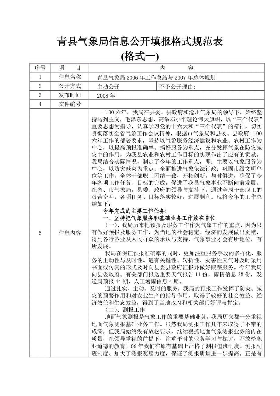 青县气象局信息公开填报格式规范表_第5页