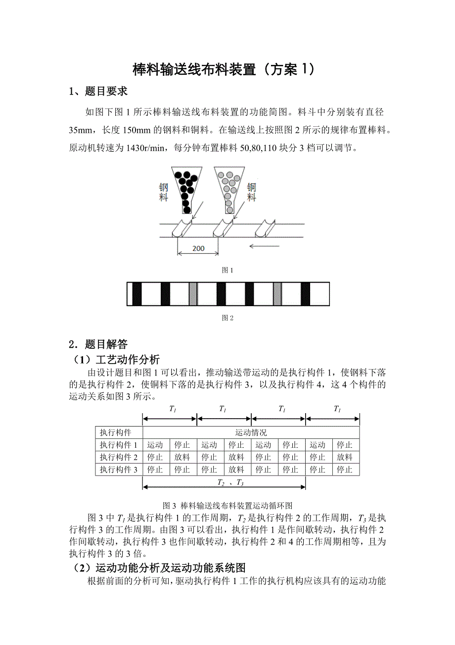 哈工大机械原理课程设计--棒料输送线布料装置(方案1) - 副本_第3页