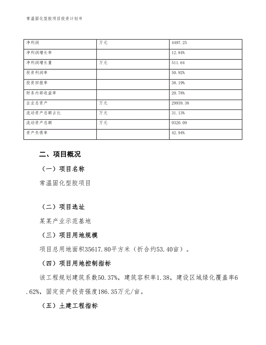 常温固化型胶项目投资计划书（参考模板及重点分析）_第4页