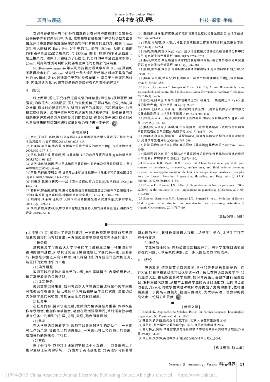 拉曼光谱地学应用及在页岩孔隙研究中的新进展_吴辰泓_第2页