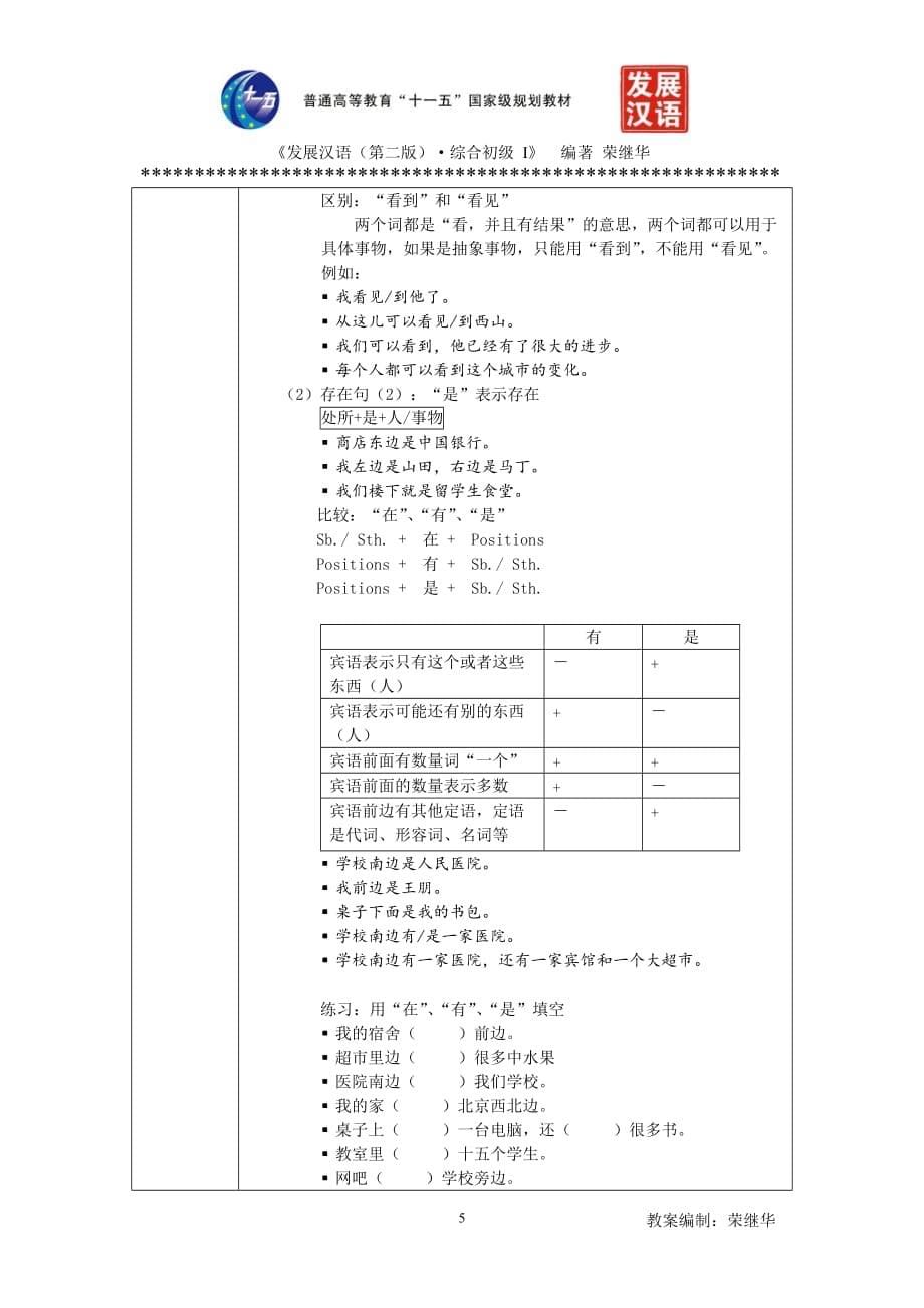 发展汉语初级综合1：第24课教案_第5页