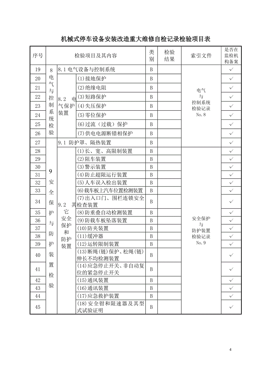 机械车库施工、自检记录_第4页