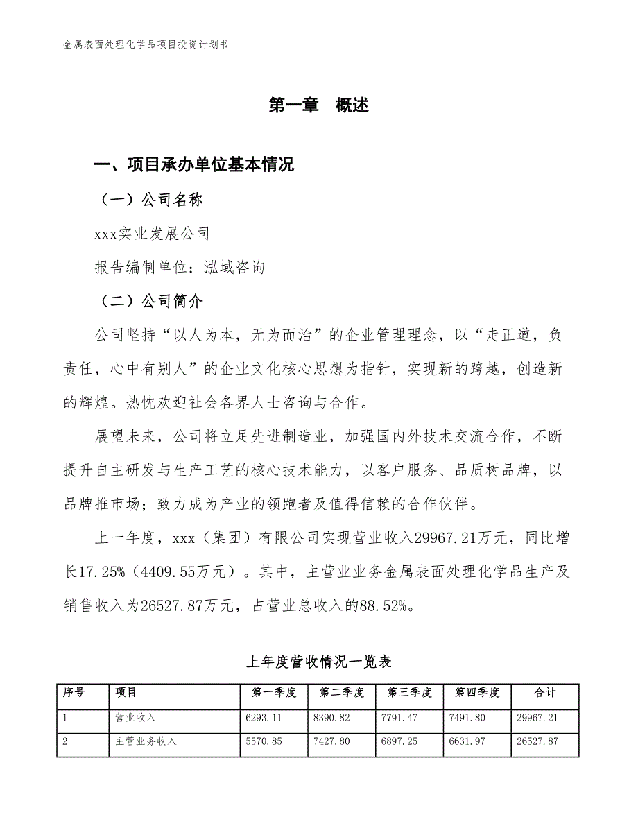 金属表面处理化学品项目投资计划书（参考模板及重点分析）_第2页