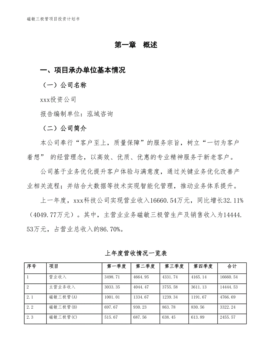 磁敏三极管项目投资计划书（参考模板及重点分析）_第2页