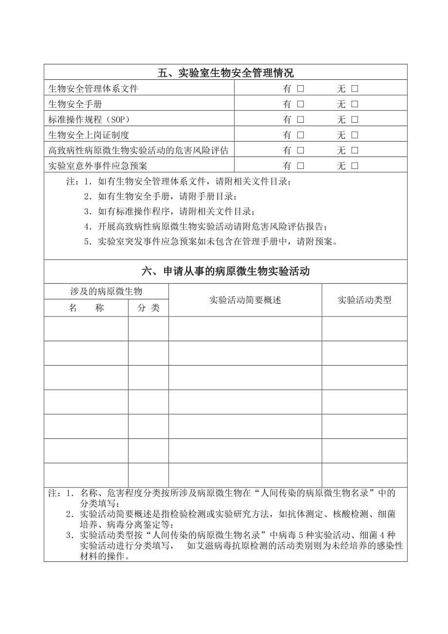 附件1江西省病原微生物实验室备案登记表附件_第5页