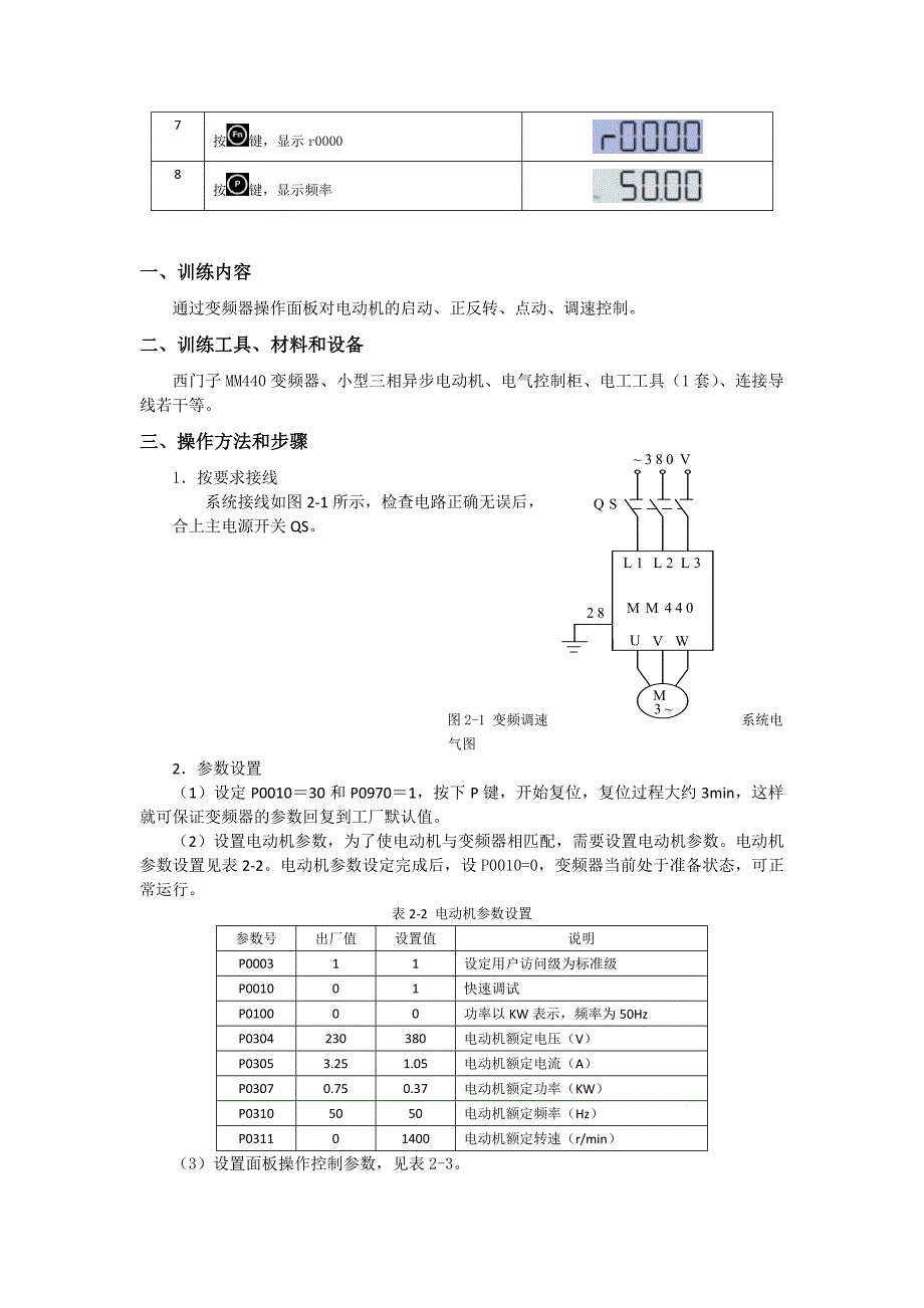 西门子MM440变频器实训指导_第2页
