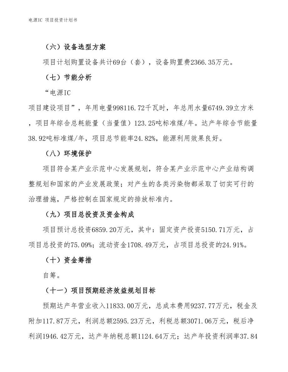 电源IC 项目投资计划书（参考模板及重点分析）_第5页