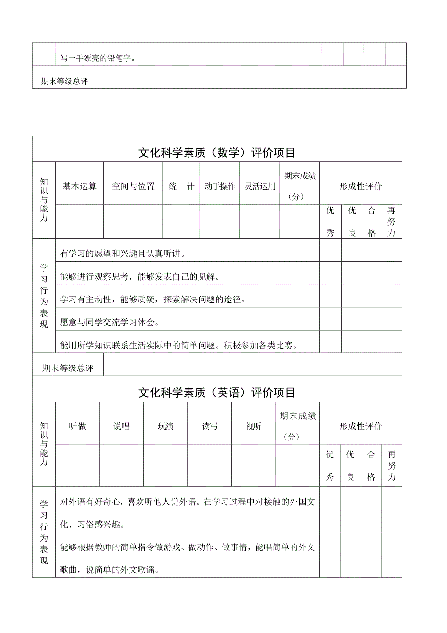 小学生素质发展水平评价手册_第4页