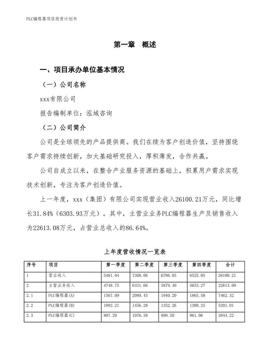 PLC编程器项目投资计划书（参考模板及重点分析）_第2页