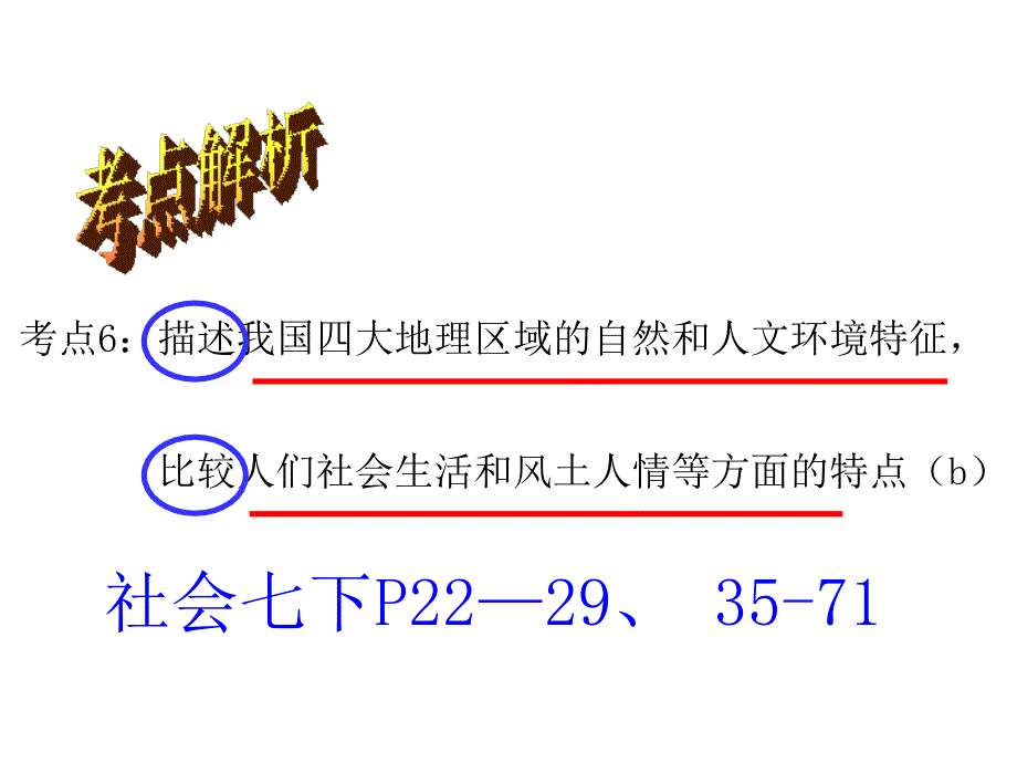 考点6__描述我国四大地理区域的自然和人文环境特征(b)(复习课件)_第1页