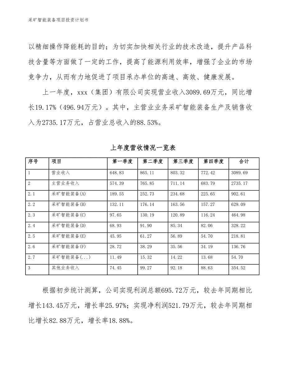 采矿智能装备项目投资计划书（参考模板及重点分析）_第3页