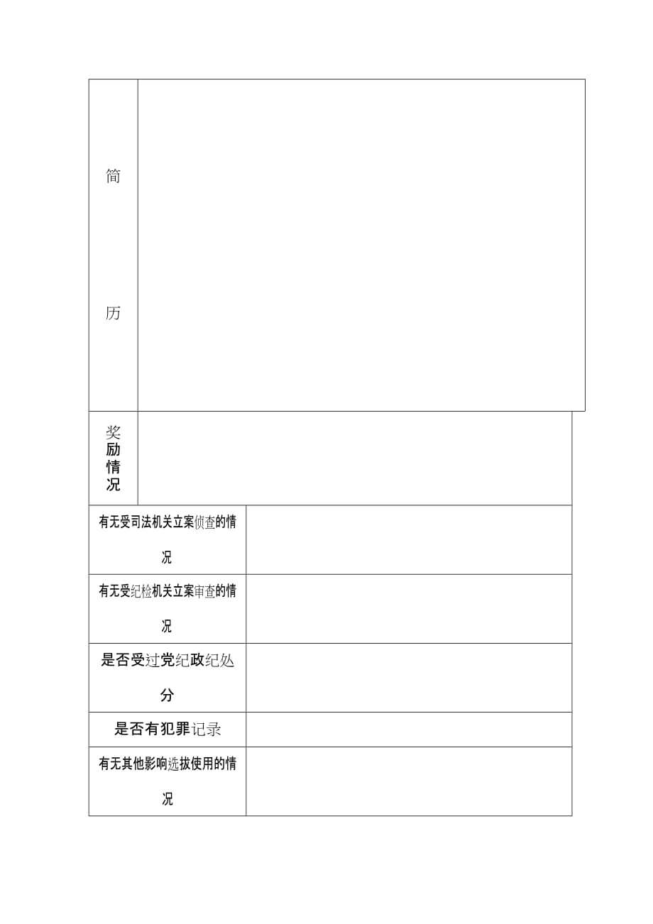 邢台银行邯郸分行招聘报名表中层_第2页