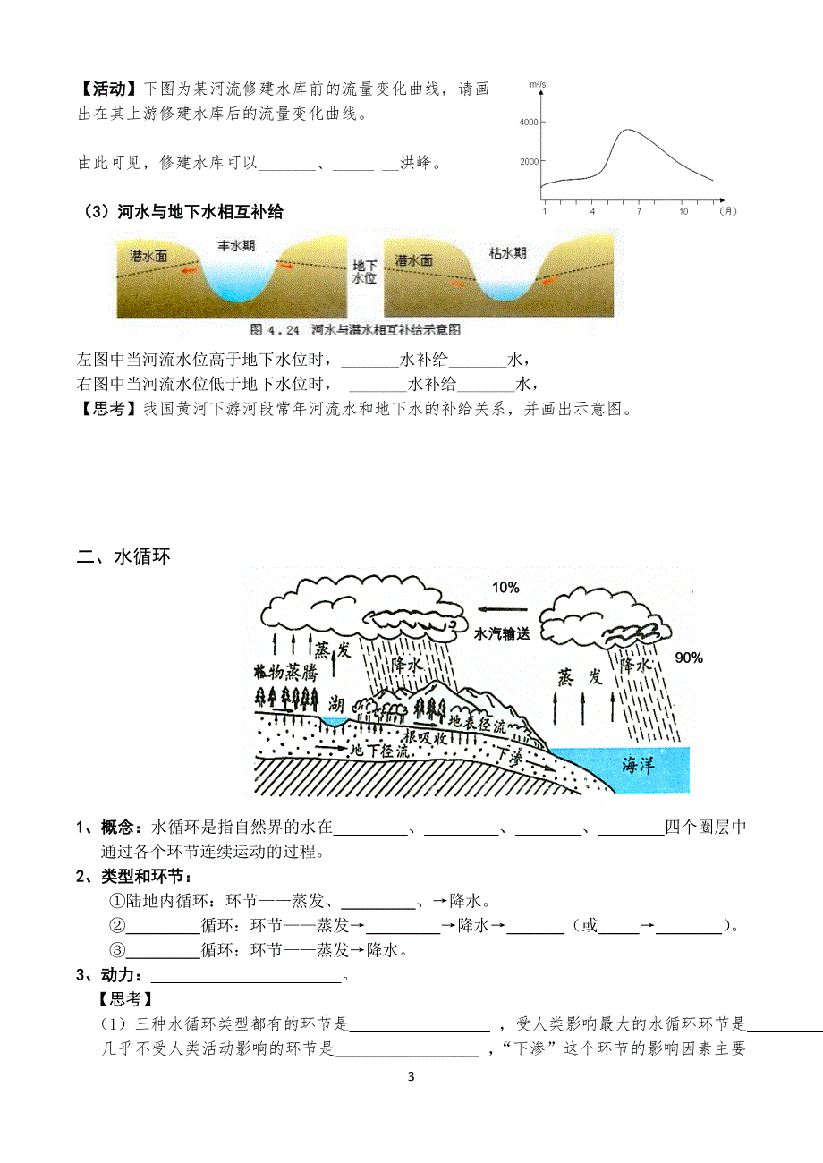 必修1第三单元地球上的水学案_第3页