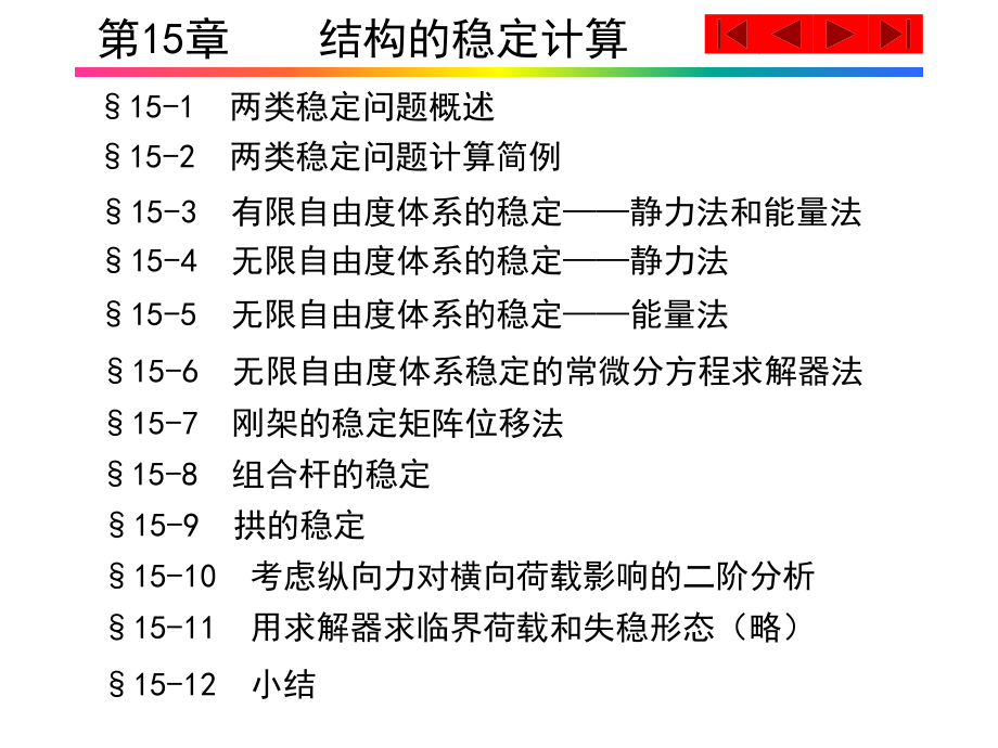 考研结构力学必看精华总结第15章结构稳定计算_第1页