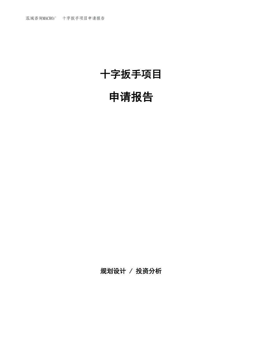 十字扳手项目申请报告(目录大纲及参考模板).docx_第1页