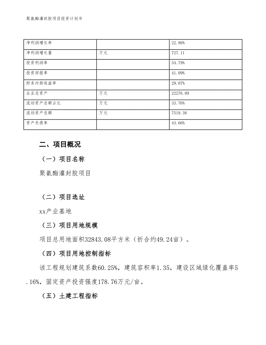 聚氨酯灌封胶项目投资计划书（参考模板及重点分析）_第4页