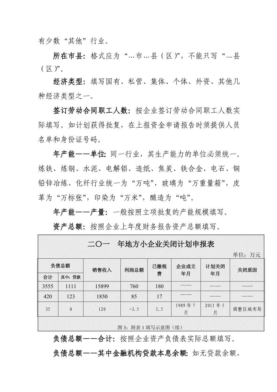 中央财政关闭小企业补助资金申报工作说明_第5页