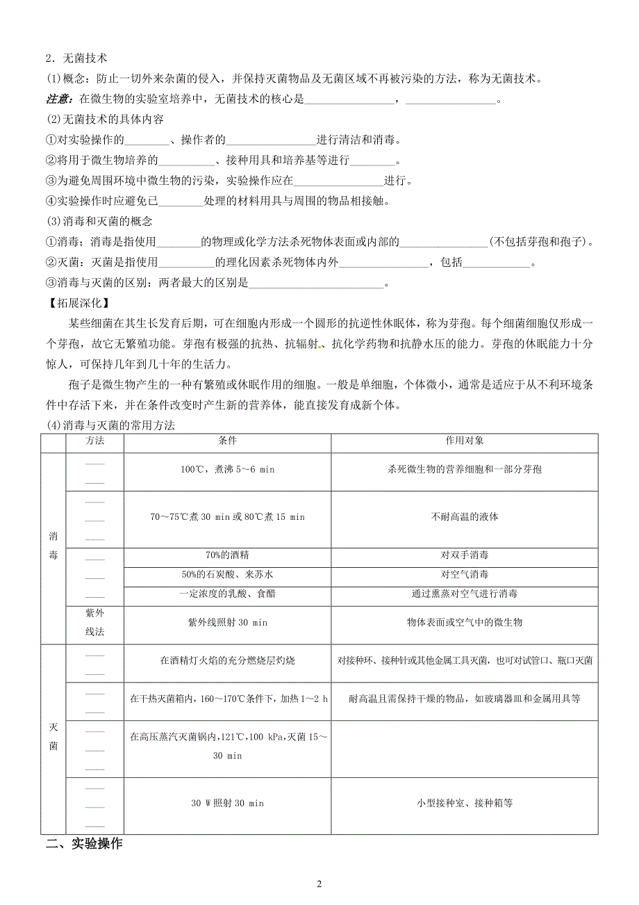 专题2微生物的培养与应用导学案_第2页