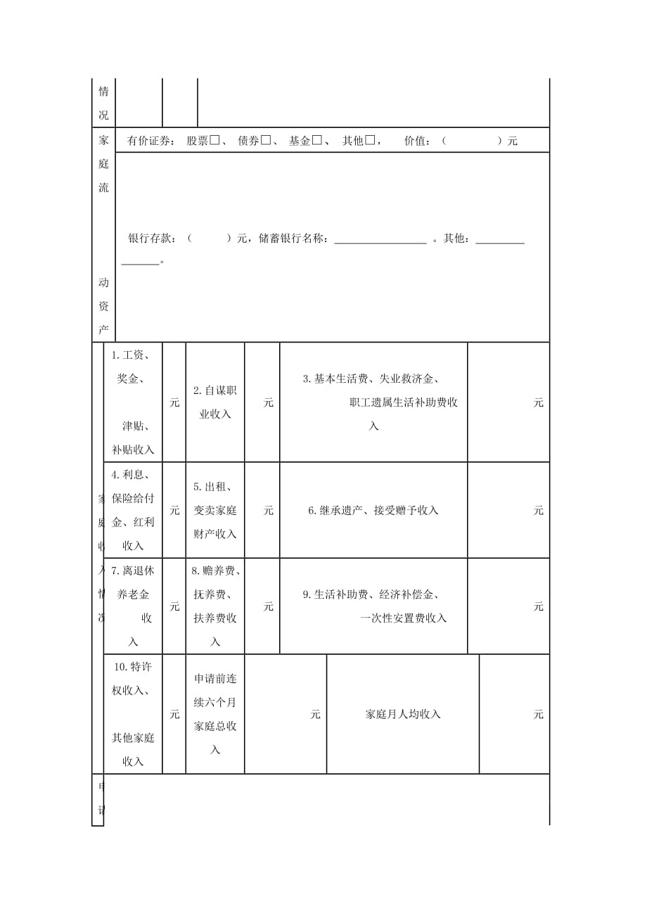 深圳市低保福利房的申请条件-深圳市居民最低生活保障金申请审批表_第2页