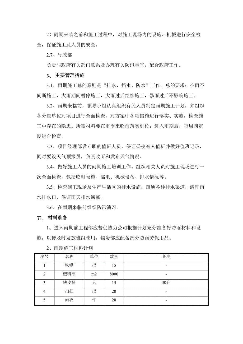 通州区台湖镇41008地块f2公建混合住宅用地项目2016年度雨期施工_第5页