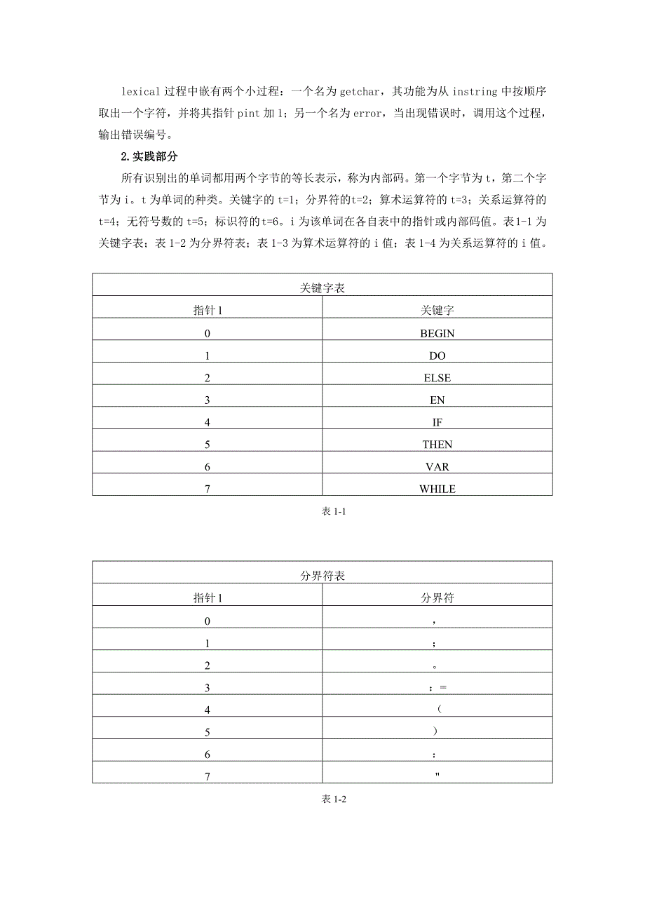 编译原理实验报告：实验一编写词法分析程序概要_第4页